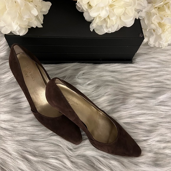 AK ANNE KLEIN IFLEX  👠 Ladies Brown Suede High Heels - Picture 2 of 9